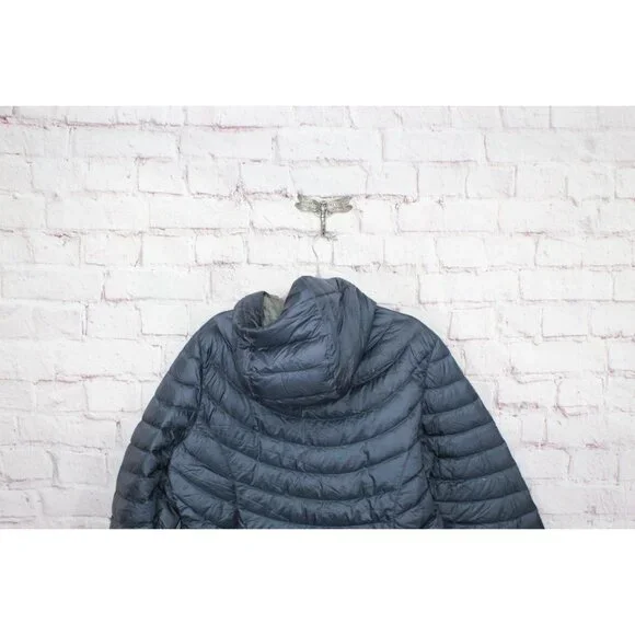 LL Bean Ultralight 850 Down Hooded Coat Three Quarter Length Mariner Blue XL - Picture 4 of 11